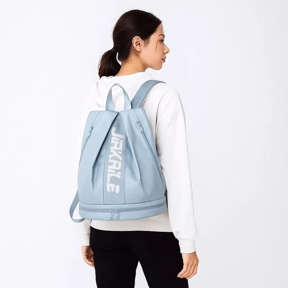 حقيبة ظهر محمولة للصالة الرياضية بسعة كبيرة مع حقيبة تخزين للياقة البدنية وأشرطة قابلة للتعديل بلون سادة #3