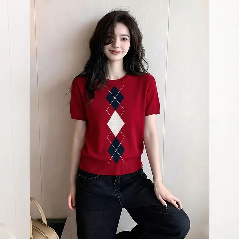 High-End Knitted Sweater Non-Balloning Base Shirt Guangzhou Thirteenth Factory Women's Fashion Summer Season Tassel Detail