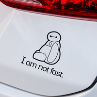 Baymax Car Big Hero Vinyl Art Sticker I Am Not Fast Quotes Waterproof Decals Car Window Laptop Stickers Decoration