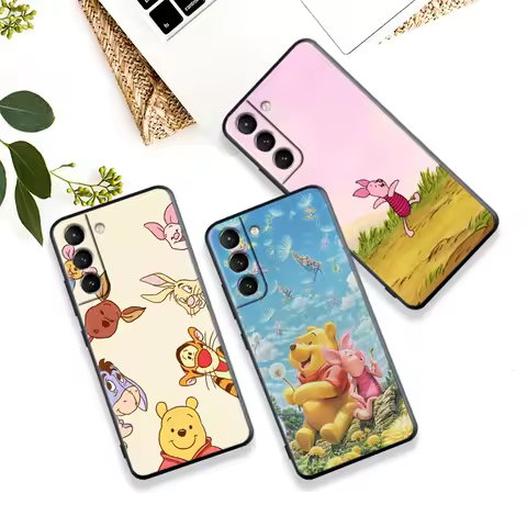 W-Winnie The Pooh Piglet Tigger For Galaxy S24 Ultra Case S23 FE S22 S21 Plus S20 Cover S23 Samsung S24 Cases S10 Silicone Coque