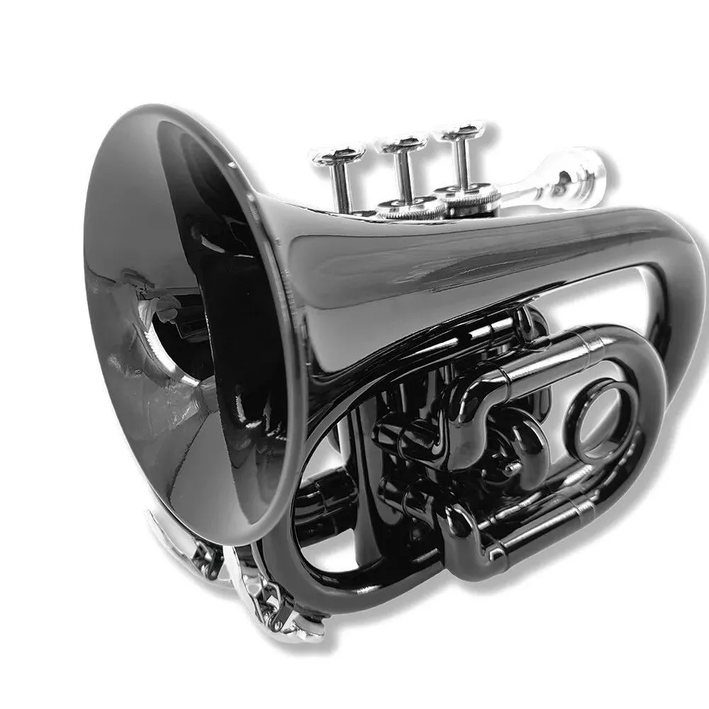 

Новинка 2026 года: карманный мини-тромбон Bb Black Palm Trumpet Instrument (горячая новинка)