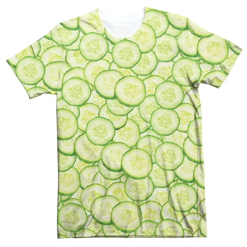 Fashion 3d Printed Fruit T Shirt For Men Vegetables Graphic T-Shirt Tops Women Summer Round Neck Short Sleeves Street Tee Shirts