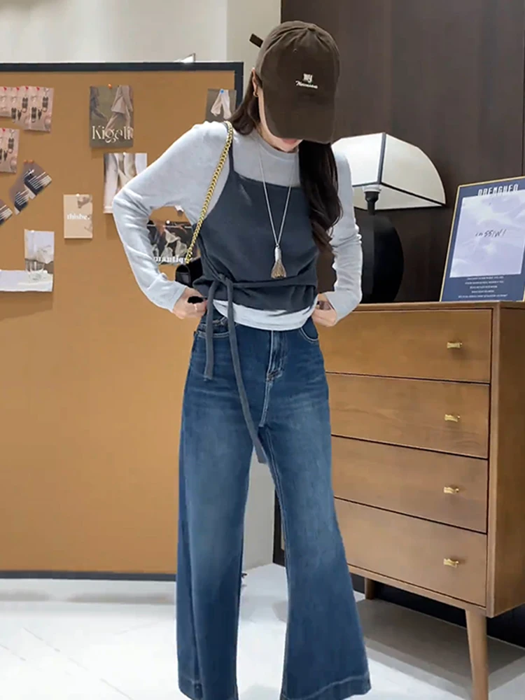 

Korean Sle Long Sve round Ne Knitted Sweater Women's Base Layer irt Slimming Versatile Ladies' Top Ci Walk Suitable