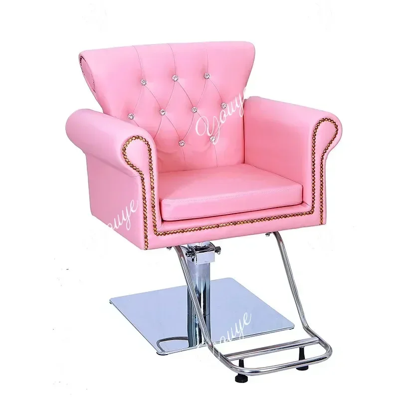 I MX Portable Pink Braiding Barber Chair For Hair Salon Chair Swivel Armchair Sillon Barberia Sedia Con Ruote Beauty Salon Furni