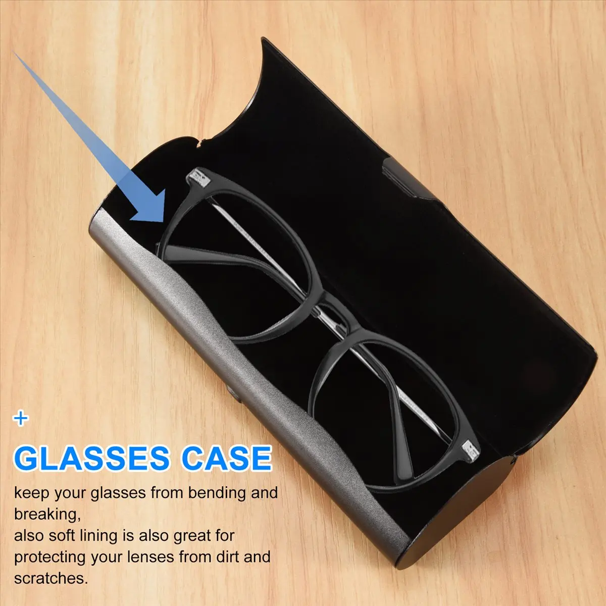 DT38 Slim Matte Hard Metal Spectacles Case Reading Glasses Eyeglasses Case Protection Case Black