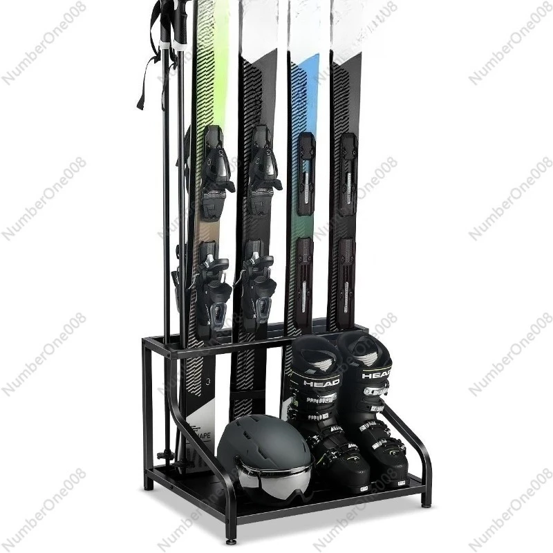 

Snowboard Storage Rack for Garage - Holds 4 Pairs of Skis