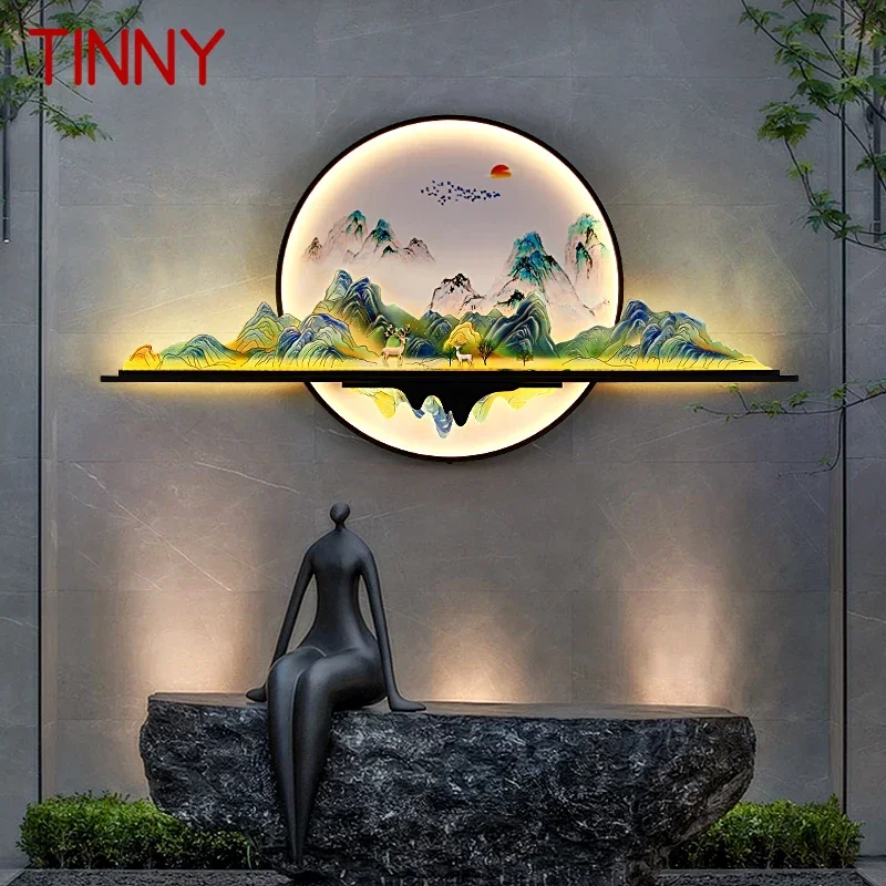 

TINNY Outdoor Mural Lamp LED 1 Meter Diameter Circular Landscape Waterproof Mural Villa Courtyard Garden Decoration Painting