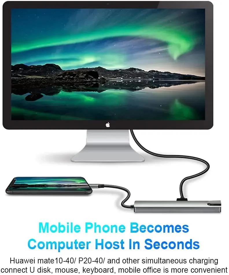 USB 3.0 Hub For Laptop Adapter PC Computer PD Charge Dock Station RJ45 HDMI-compatible TF/SD Card Notebook Type-C Splitter