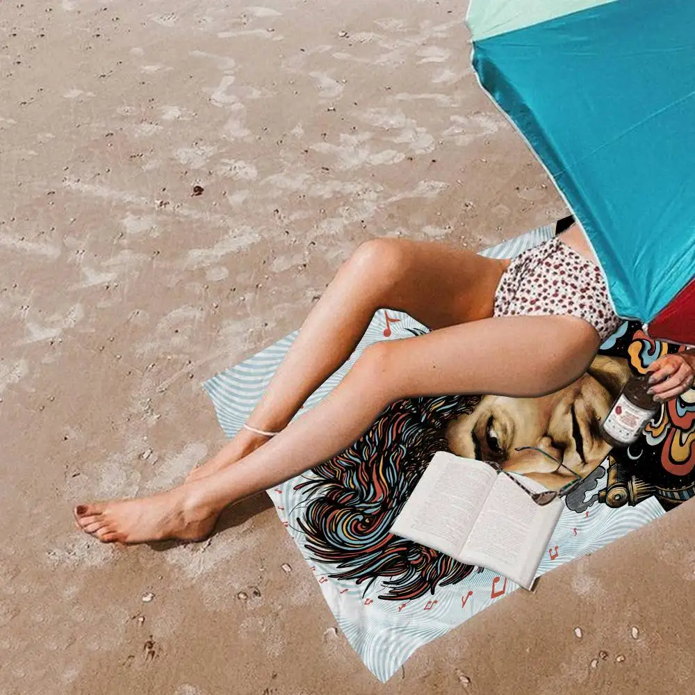 المغني B-Bob ديلان مغني الراب ستوكات المطبوعة منشفة الشاطئ تسلق الجبال اليوغا الشاطئ السباحة الجري منشفة ناعمة ماصة #3