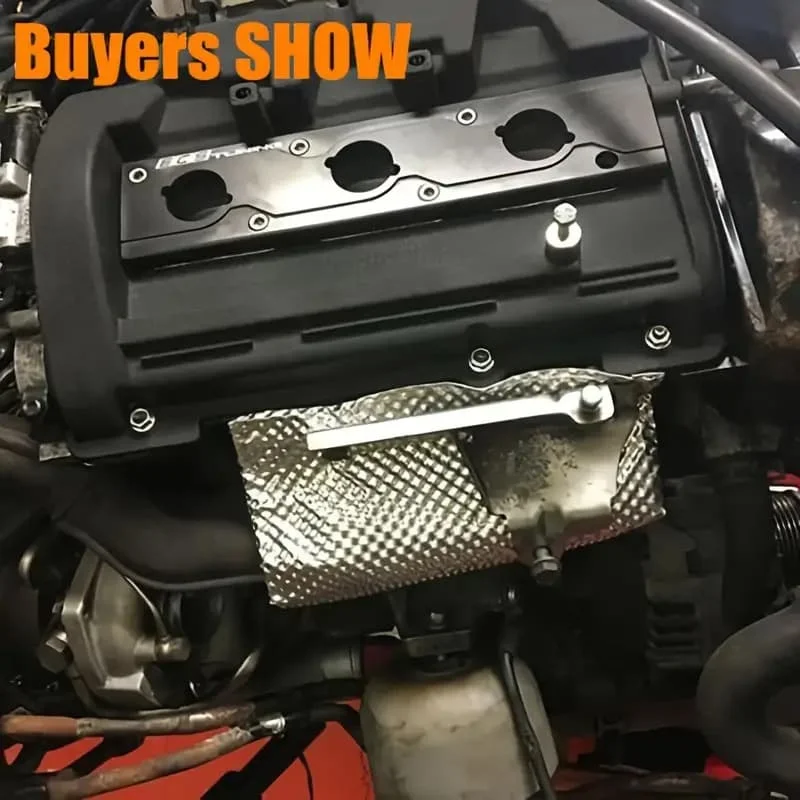 1PC Car Embossed Aluminum Heat Shield 300x500mm Turbo Manifold-Exhausts Electrical Direct Replacement Car Tool Accessories image 3