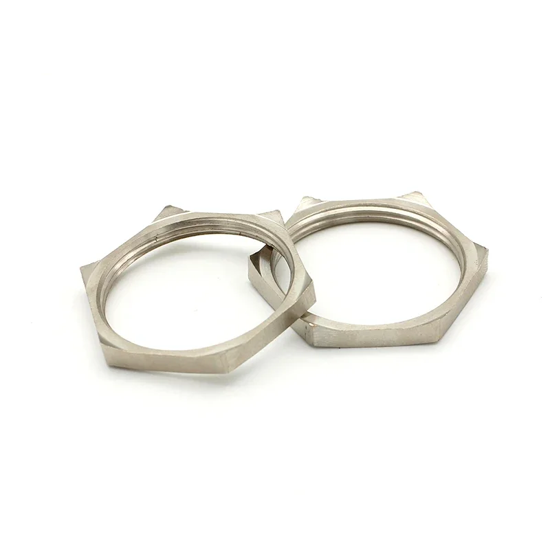  Cable Accessories Hot-selling Cable Gland Nut Nickel Plated Brass Emc Locknut M12 M16 M14 Stainless Steel Lock Nut
