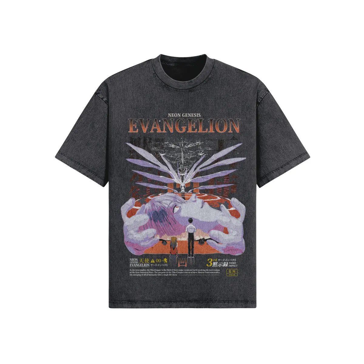 Evangelion Übergroßes T-Shirt Grafik Kurzarmshirt Unisex Herren Damen Sommer Anime T-Shirt Fan Geschenk