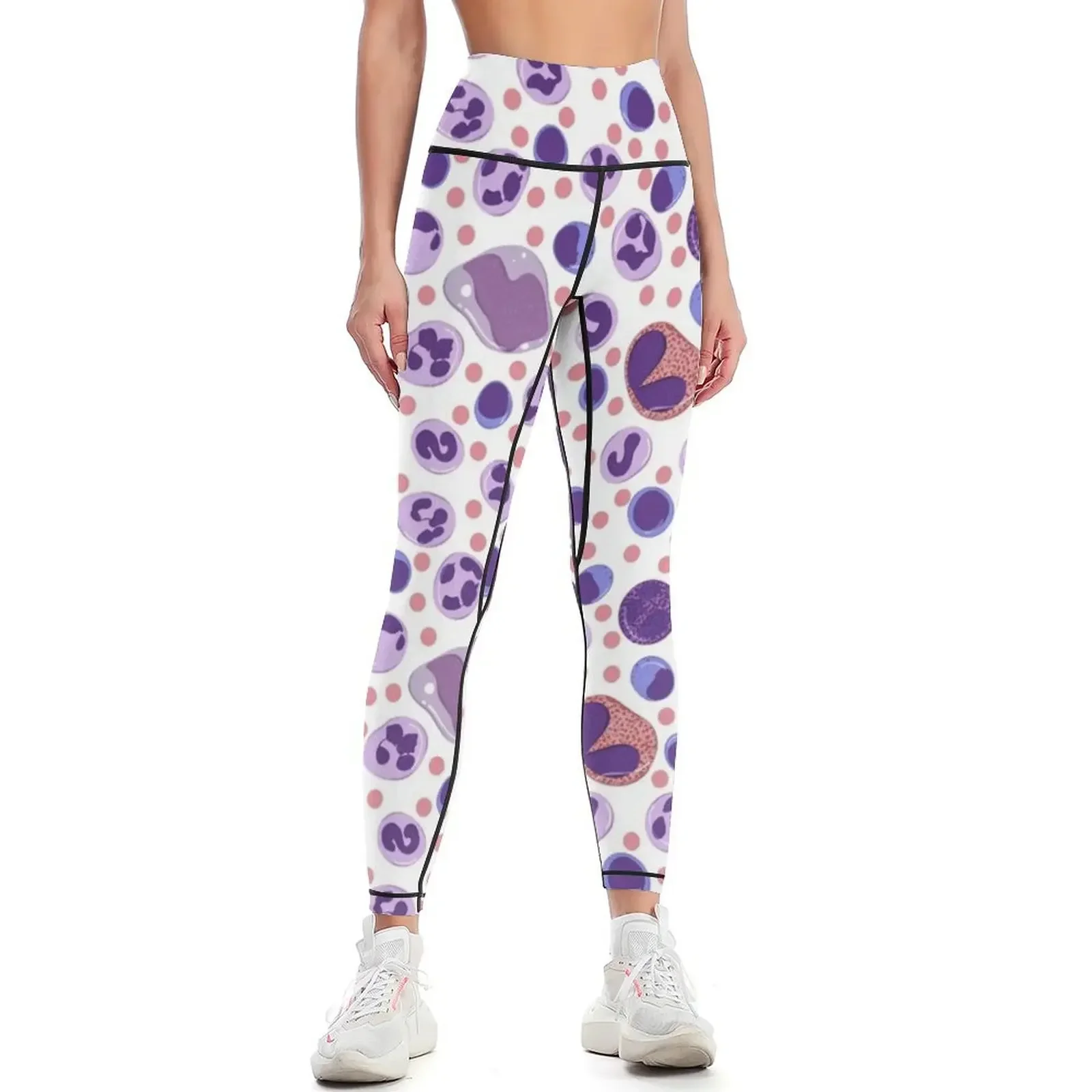 

Large White Blood Cell Pattern Leggings flared gym top Female legging pants Women sportwear Womens Leggings