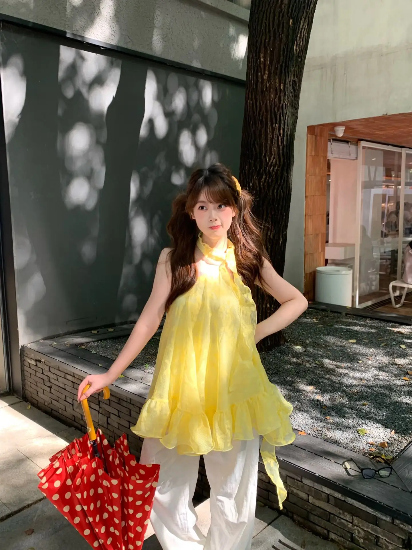 تنورة صيفية صفراء بحزام على شكل كتف دكتور للنساء لقضاء العطلات على الشاطئ والليمون الجنية ort Dr Beautiful Princ Sle High Wa... #3