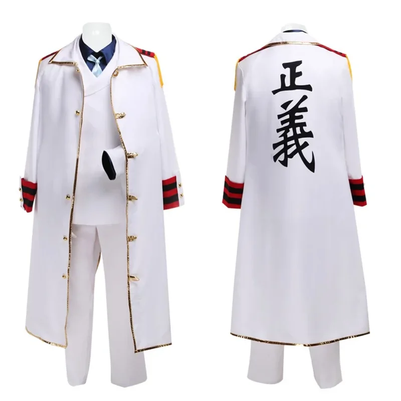 

Anime Monkey D Garp Cosplay Costume Vice Admiral Cloak Top Pants Shirt Bow Tie Full Set Luffy Grandpa Role Play Suit Halloween