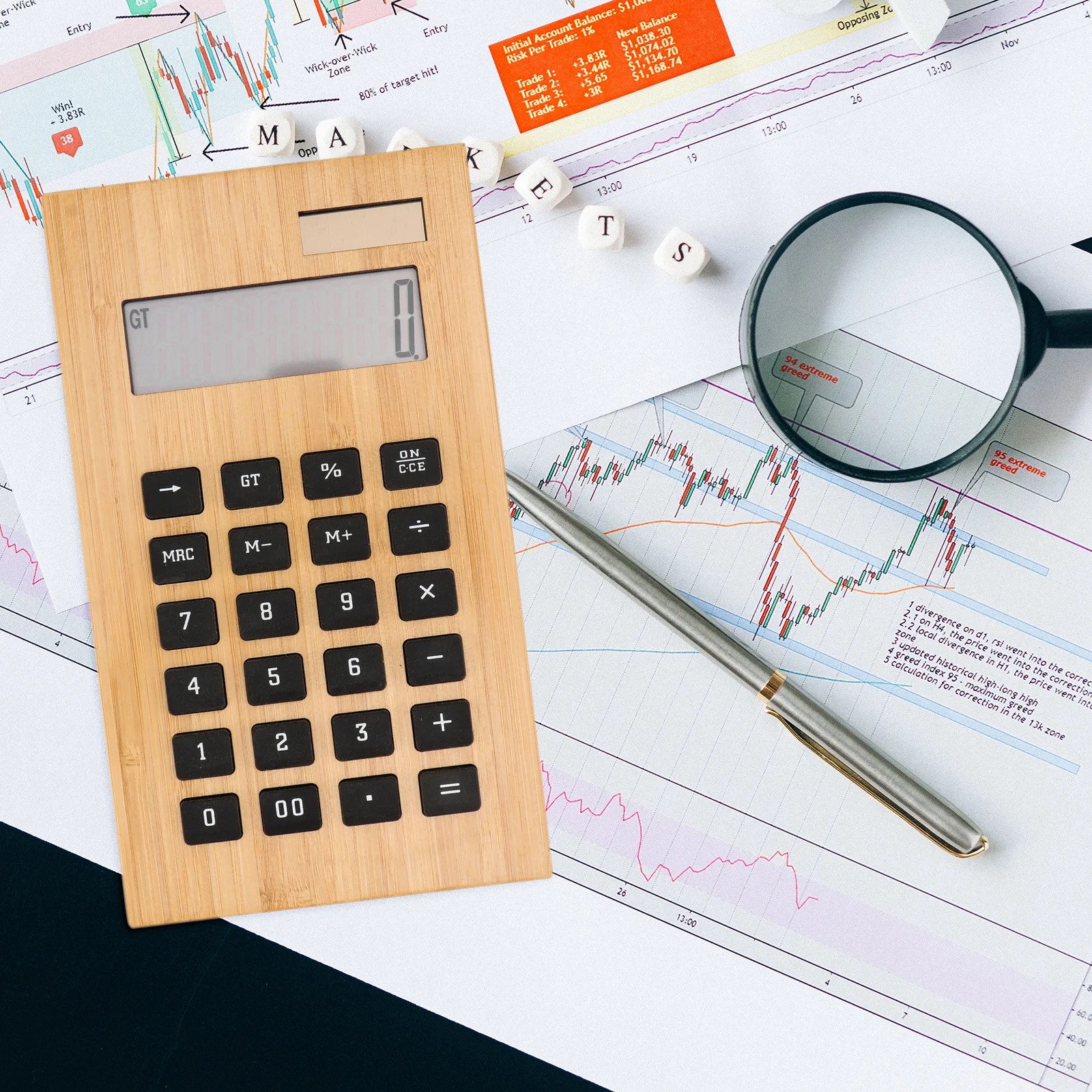 

1Pcs Bamboo Solar Calculator Portable Electronic Calculator for Office School Calculation Helper Calculation Aids