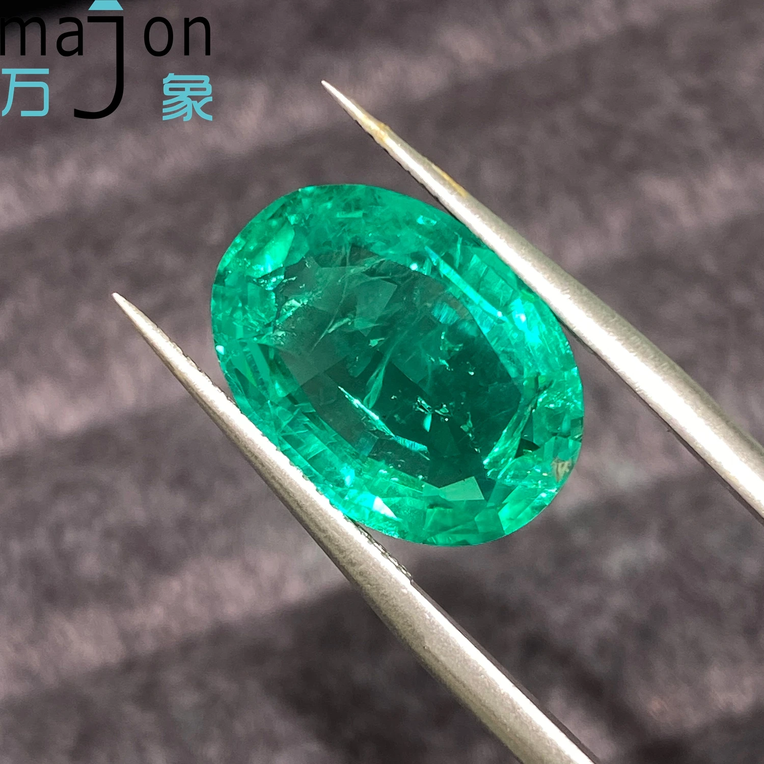 

Top Hydrothermal Oval Shape Lab Grown Emerald Loose Gemstones Synthetic Columbia Emerald Stone With AGL Certificate For Jewelry