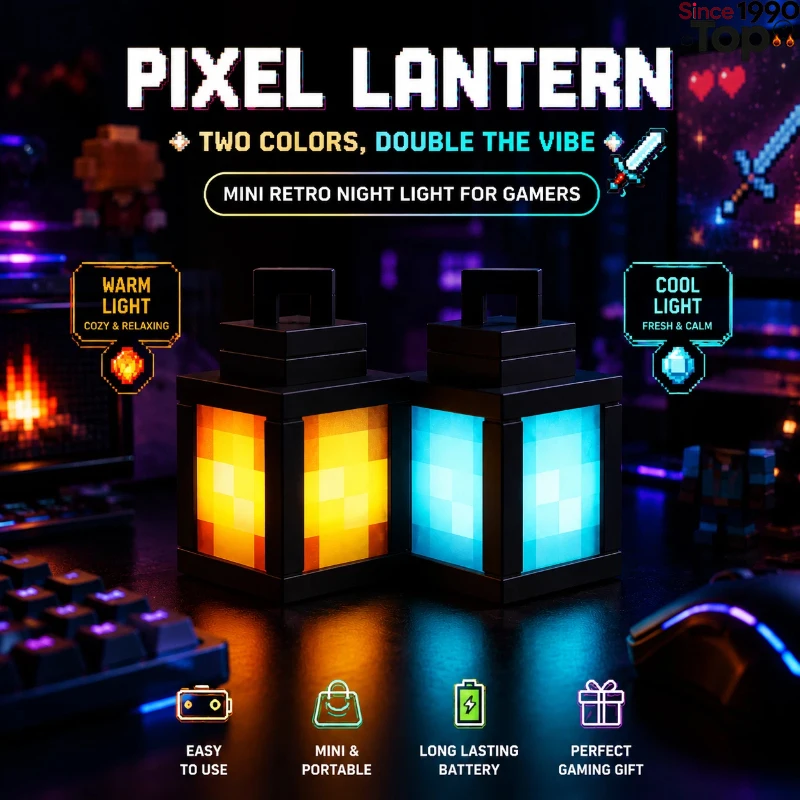 Chaveiro Lanterna Minecraft: Mini Modelo Pixel LED Luminoso Portátil para Decoração de Mochila e Luz Noturna para Entusiastas de Jogos