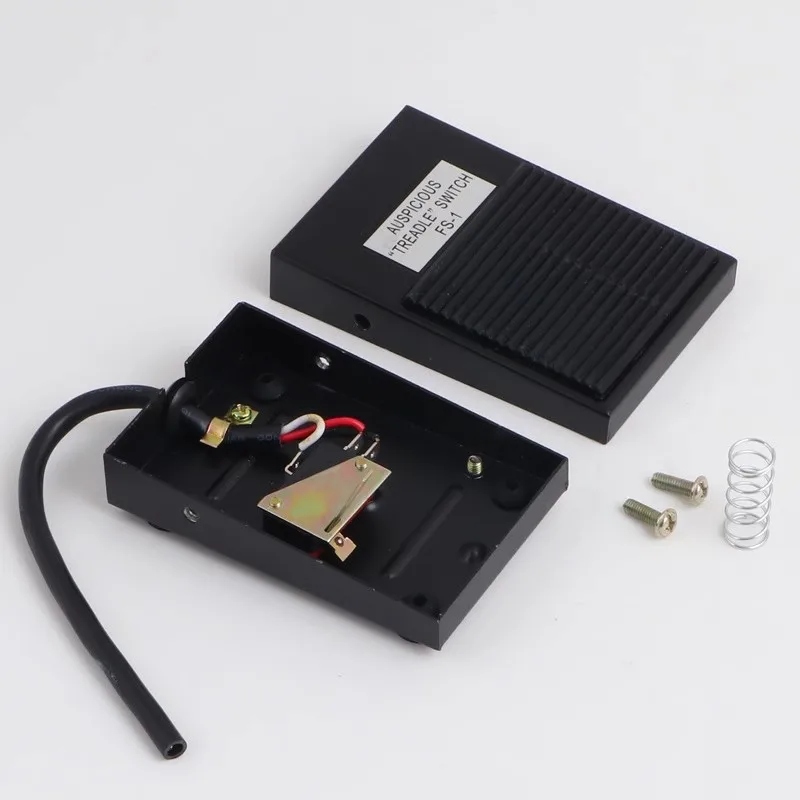1pcs Metal Foot Switch Controller SPDT Foot Pedal Self Reset Cable 12cm Momentary 1NO1NC 10A/250V