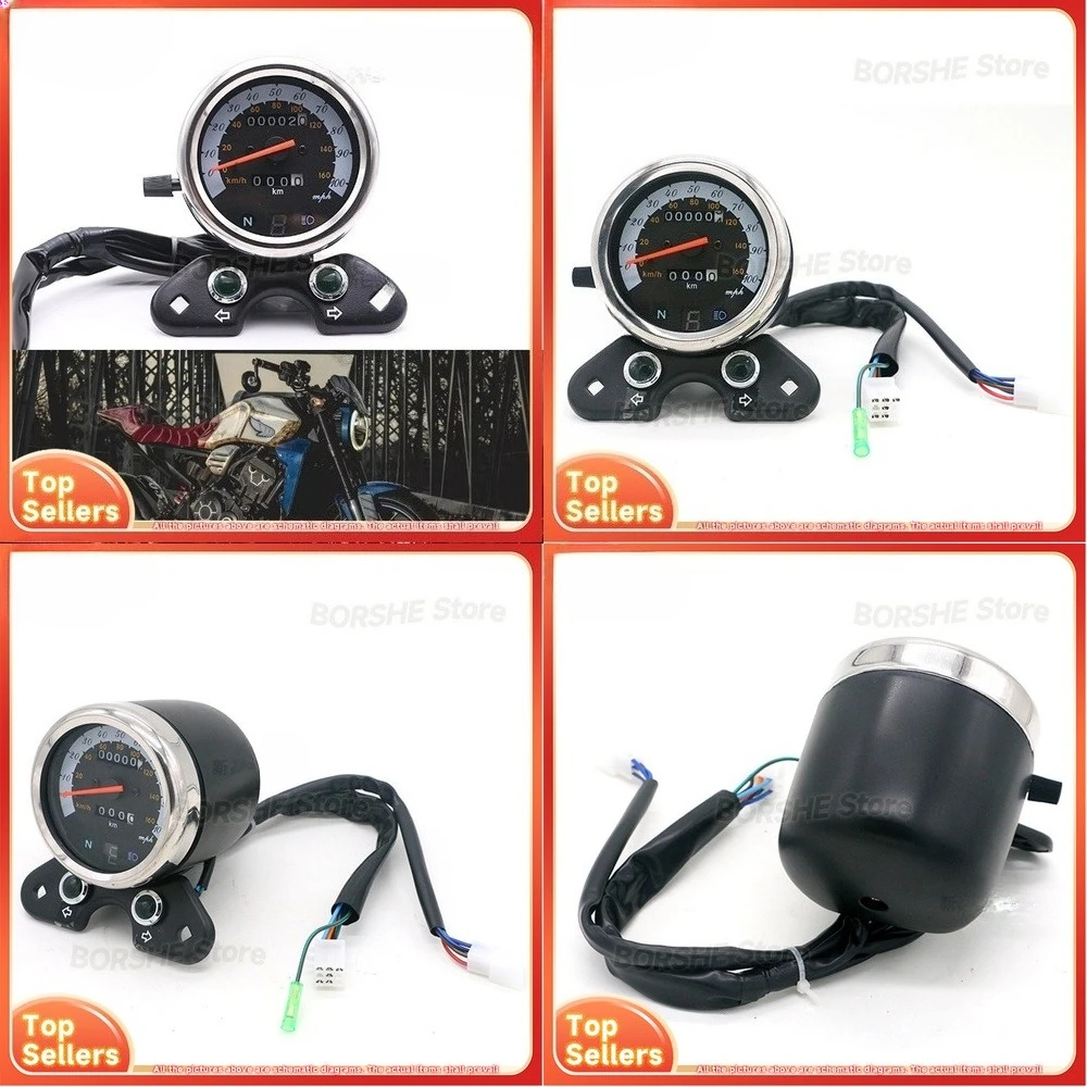 

2026 Motorcycle Speedometer Odometer Gauge Cluster with Tachometer for CG125 Suitable for Classic Bike Customization Parts High