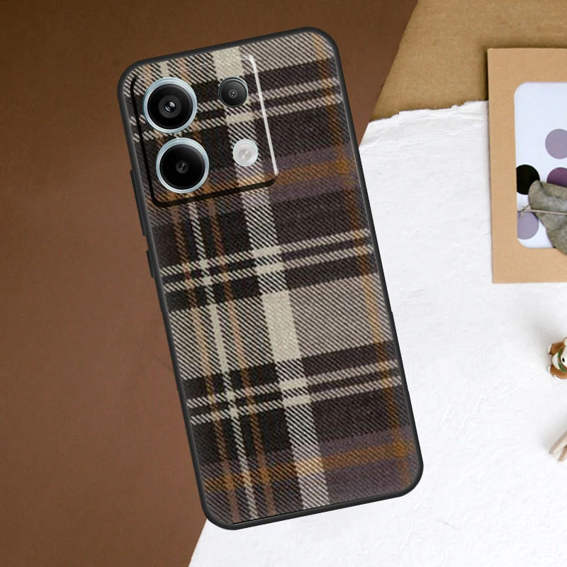 Scottish Plaid Warm Plaid Case For Xiaomi Redmi Note 13 11 9 10 12 Pro Plus 9S 10S 11S 12S Redmi 13C 9C 10C 12C Cover