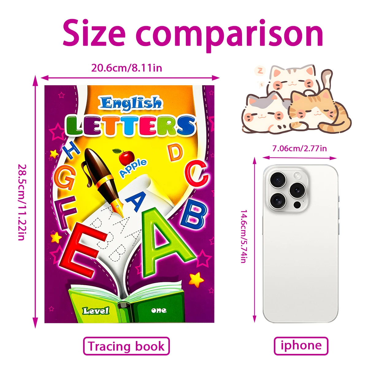 2 Books Children's English Letter and Number Writing Practice Book,Enlightenment Learning,Funny Writing Practice,Birthday Gift