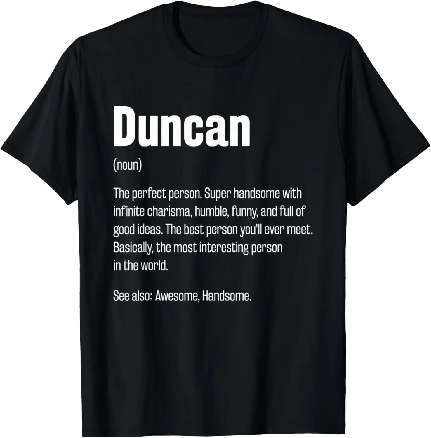 تي شيرت Duncan Definition مضحك الاسم الأول الفكاهة