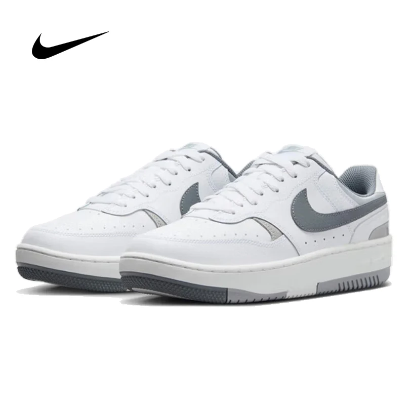 

Nike Women's Gamma Force Sneakers White Thick-Sole Low-Top Breathable Casual Skate Shoes DX9176-109