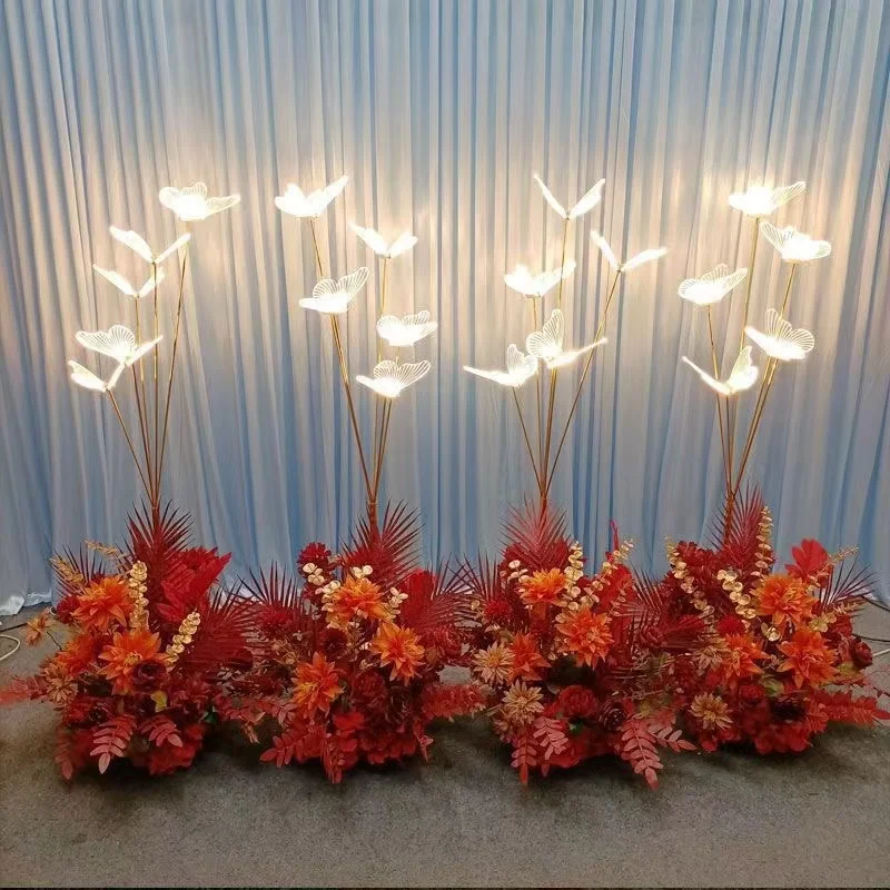 Wedding Acrylic Luminescent Brushed Butterfly Road Guide Stage Decoration Banquet Living Room Scene Decoration Props