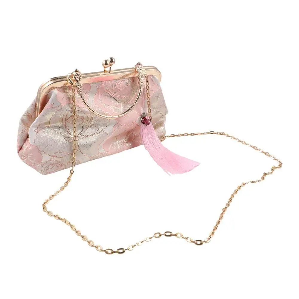 

Cheongsam Accessories Embroidery Banquet Bag Wrist Bag Shoulder Bag Hanfu Handbag Crossbody Bag Large Capacity Ladies Clutch Bag