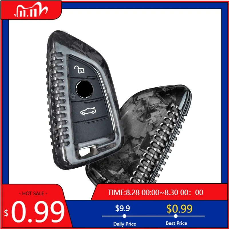 

Interior Stickers Real carbon fiber Car Remote Key Cover CaseShell For BMW F15 F16 F48 G30 F85 G11 X1 X5 X6 M 2018 X1 X3 X4 X5 X