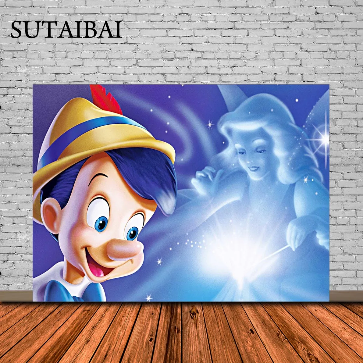 

Pinocchio Backdrop Boys Girls Birthday Party Photo Photography Background Grandpa Carpenter Baby Shower Prop Banner