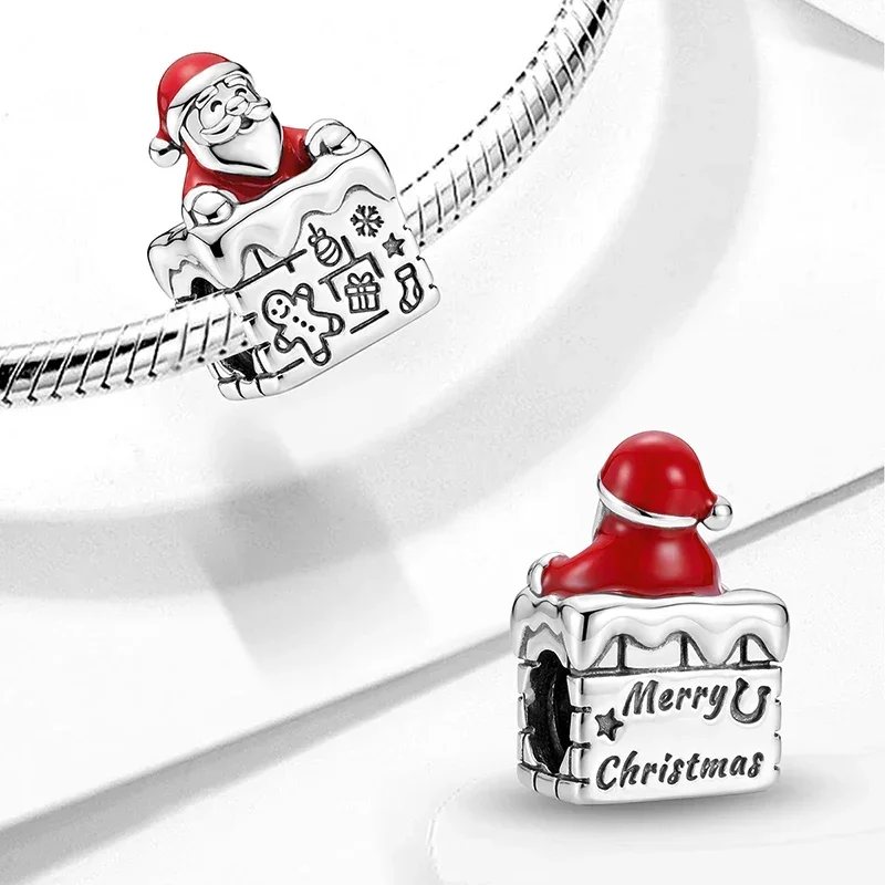Heiß begehrte Bell Elf Schmetterlingsknoten-Weihnachtsserie Charms Perlen passend für Armbänder 925 Sterling Silber Weihnachtsgeschenk Feiner Schmuck – Detail 14