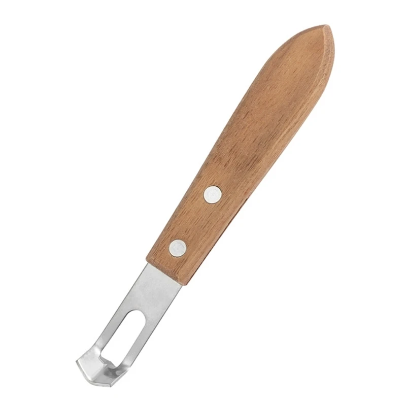 304 Stainless Steel Fruit Grater with Comfortable Walnuts Grip Portable Ergonomic Handle Fruit Peeler