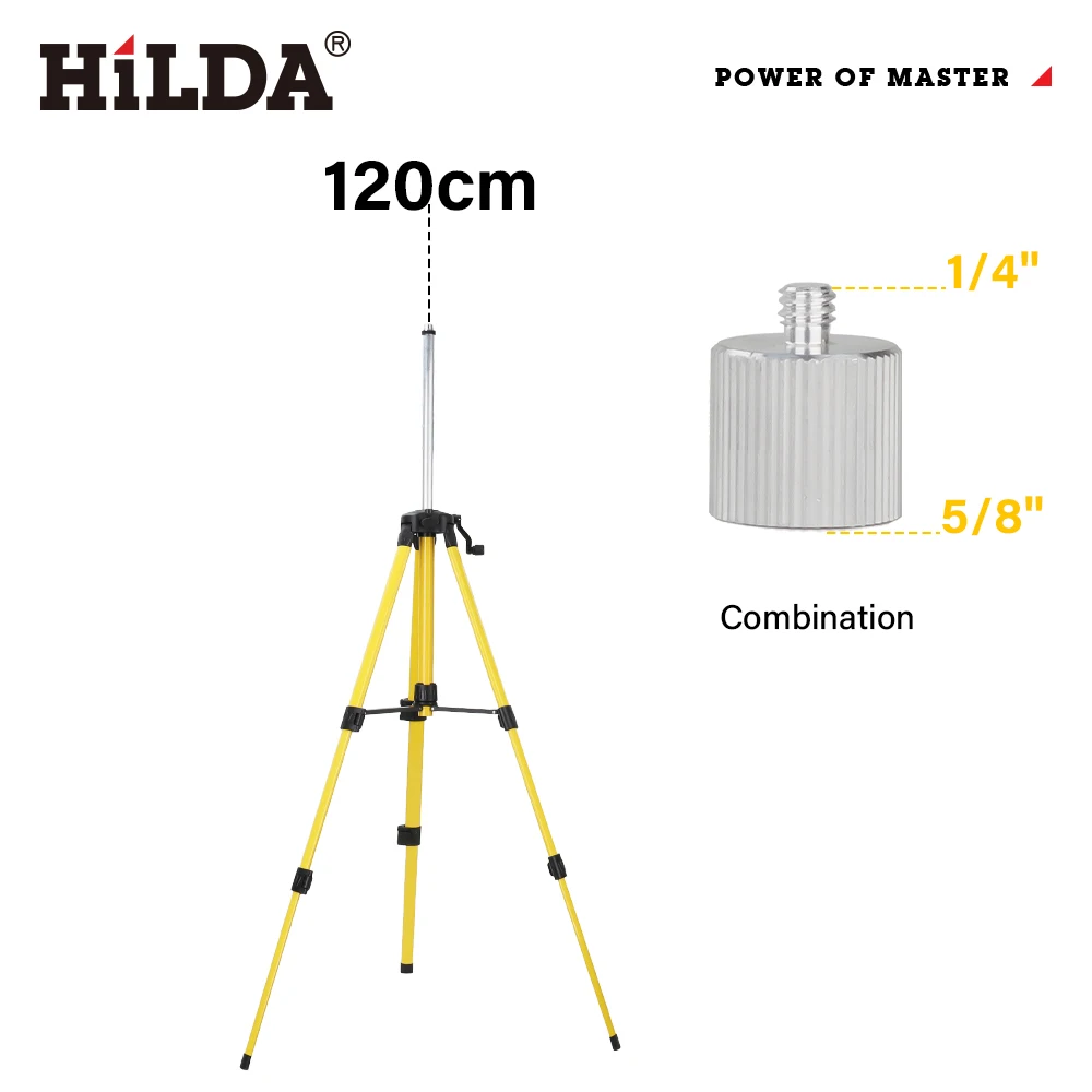 HILDA Laser Niveau Statief 1.2M/1.5M 5/8 Inch Verstelbare Hoogte Dikke Ferroalloy Statief Laser Niveau Stand base voor Zelfnivellerende