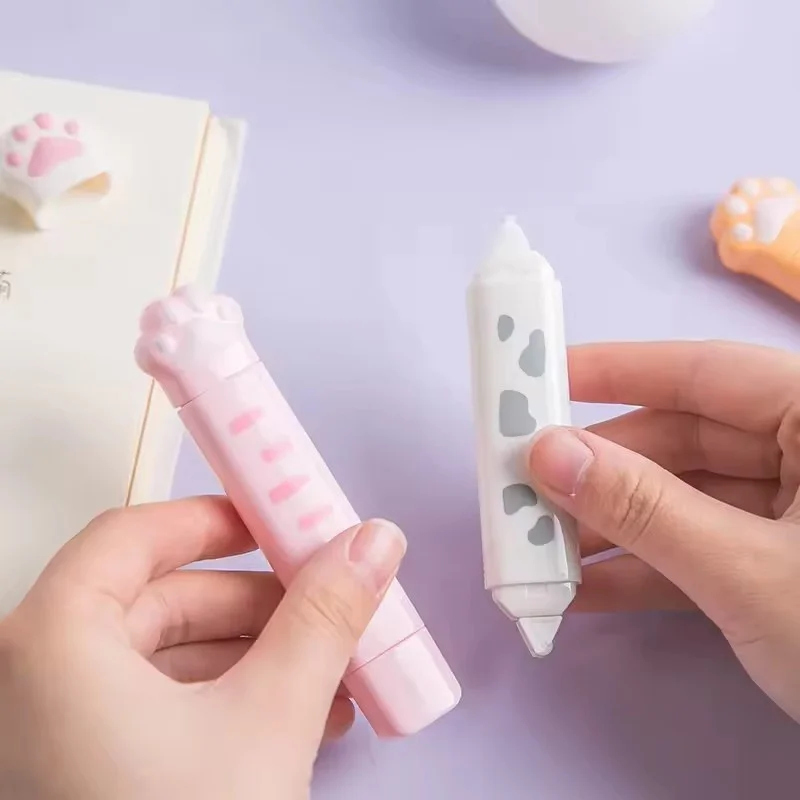 شريط تصحيح لاصق لطيف على شكل مخلب قطة 2 في 1 أدوات مكتبية متعددة الوظائف وأدوات مكتبية مزدوجة الاستخدام