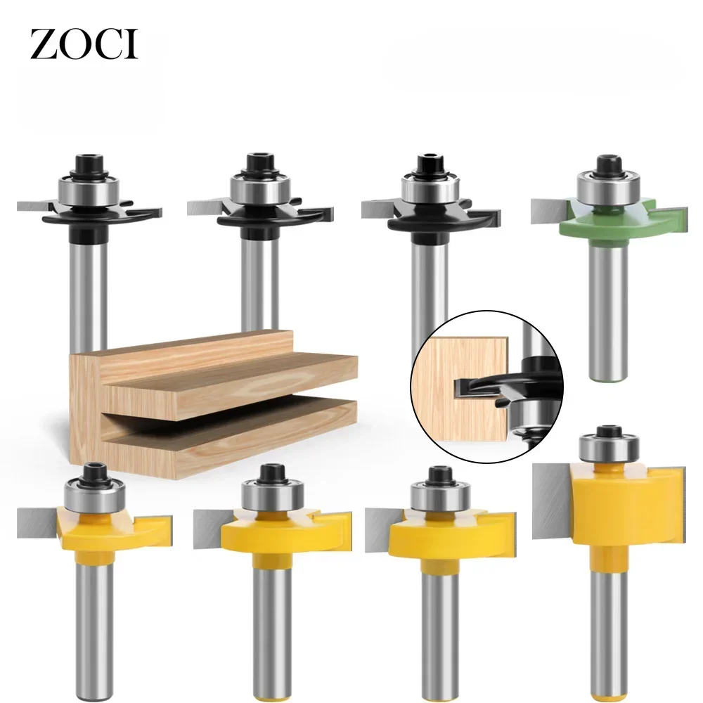 8mm Shank Joint Assemble Router Bits T-Slot Milling Cutter for Woodworking Tools DIY Carving Opener Router Bits for Wood Design