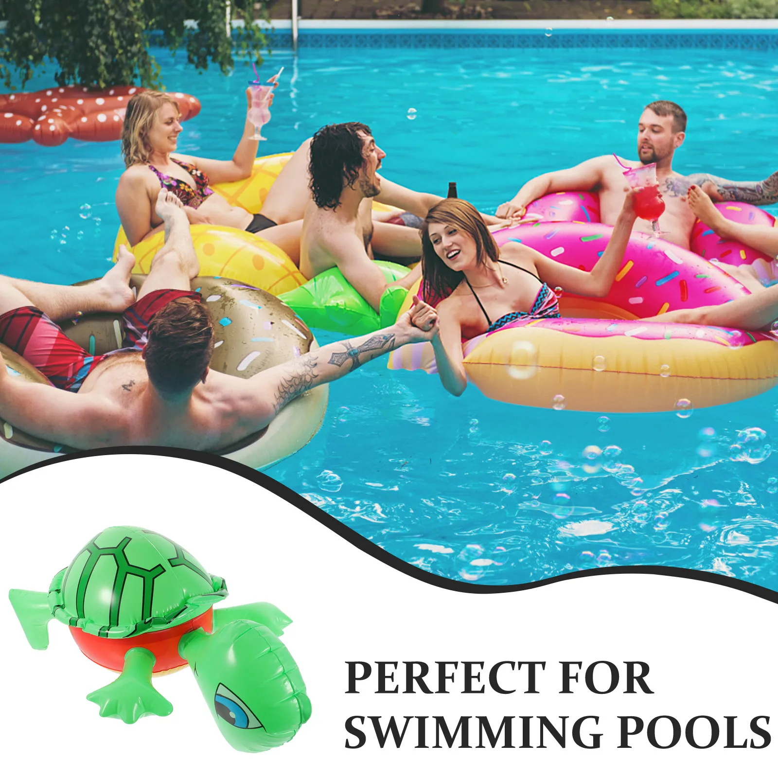 

PVC Turtle Balloon Inflatable Pool Float Toys Material Bright Color Reusable Party Decorations Accessories Inflatable
