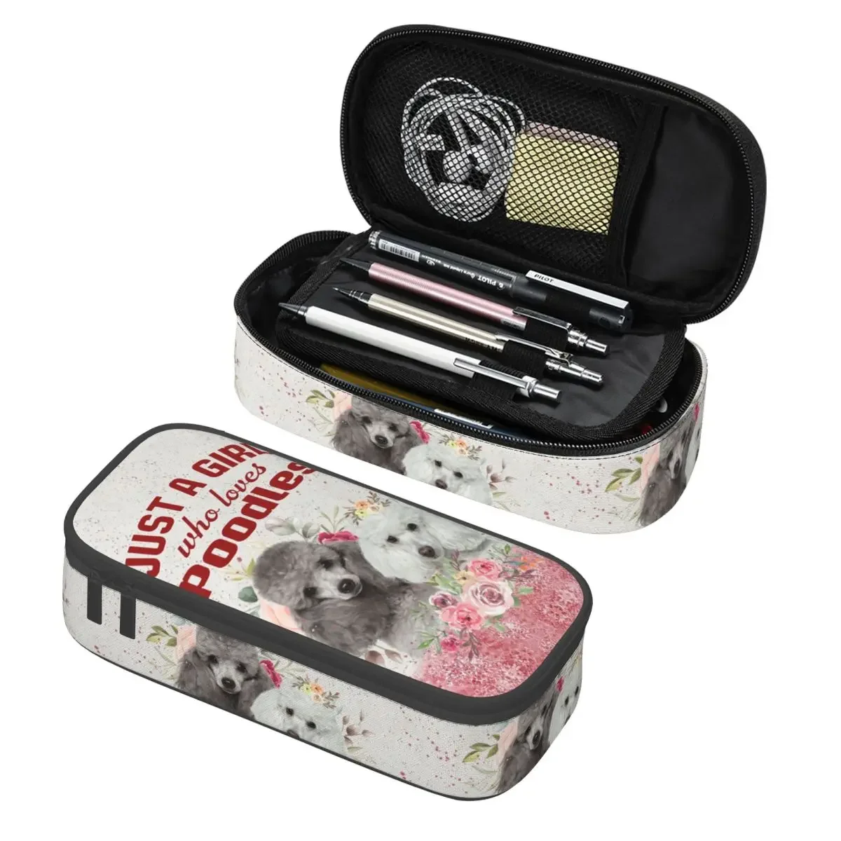 

Custom Poodle Graphic Pencil Case for Boy Girl Big Capacity Pudel Dog Lover Pen Box Bag Stationery