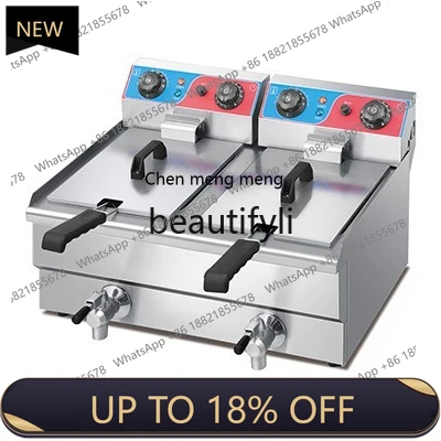 

Z189 Commercial double cylinder double screen fryer, kitchen equipment independent temperature control electric fryer