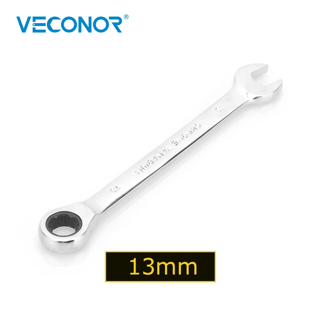 Chave de Catraca de 13 mm Cabeça Fixa Polonês Espelhado 72t Catraca de Alto Torque Multiferramenta