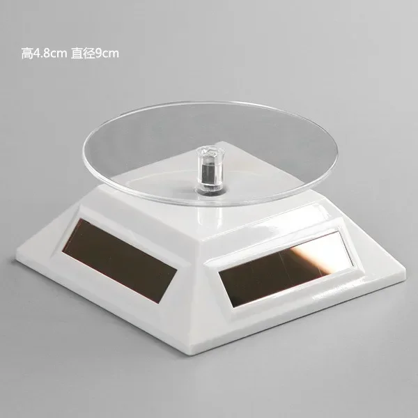 Solar Showcase 360 Turntable Round Rotating Jewelry Necklace Bracelet Watch Phone Display Stand Jewelry Organizer Hard