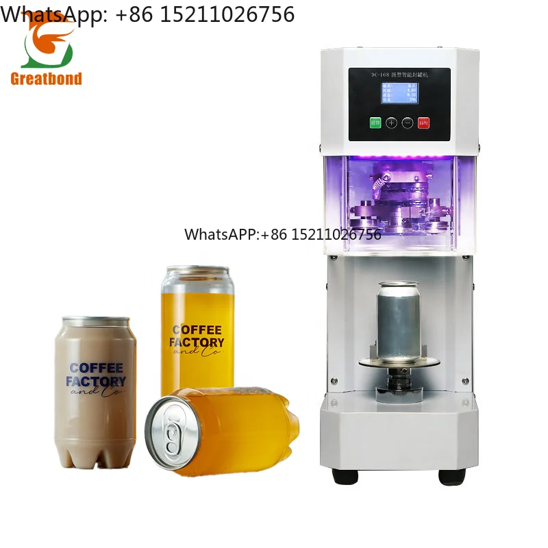 Automatic Electric Tabletop Plastic Coffee Bottle Juice Jar Cake Packing Ring Pull Beverage Tea Tin Seamer Can Sealing Machine