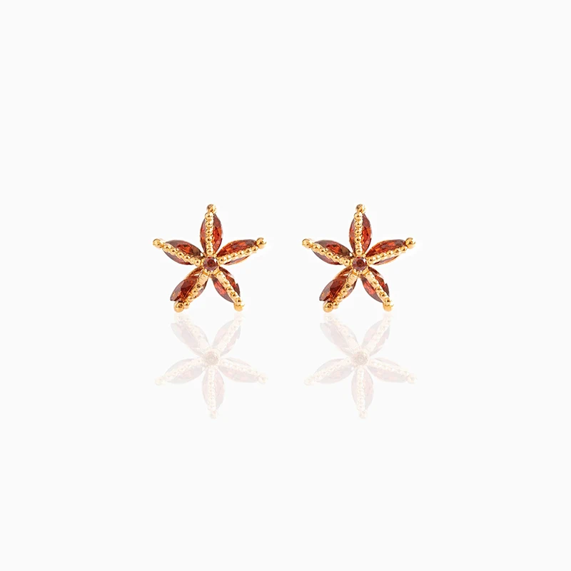 MC Colorful Earrings For Women 2022 Summer Starfish Crystal CZ 925 Silver Stud Earings Girl's Gift Helix Piercing Earrings