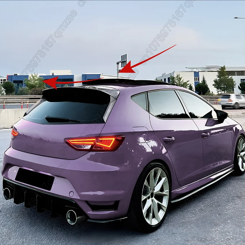 Für Seat Leon 5F FR MK3 5 Tür 2013-2019 Hinten Fenster Seite Spoiler Auto Fenster Trim Lip Hinten Dach stamm Top Flügel Splitter Tuning – Detail 7