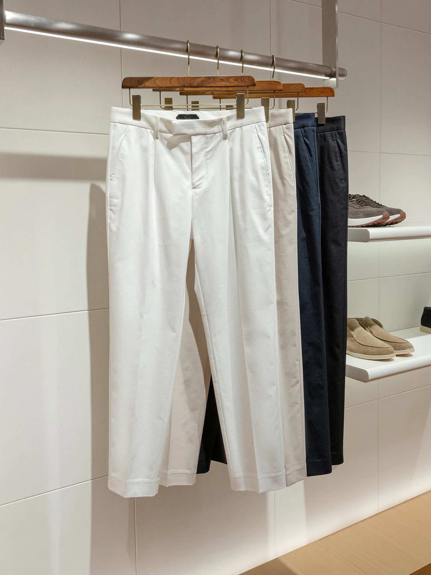 

Men's Slim Fit Busin Casual Pants 9800 TF Edition Cus Weave Lyocell Cotton Blend High End Polyester Elastic Fiber