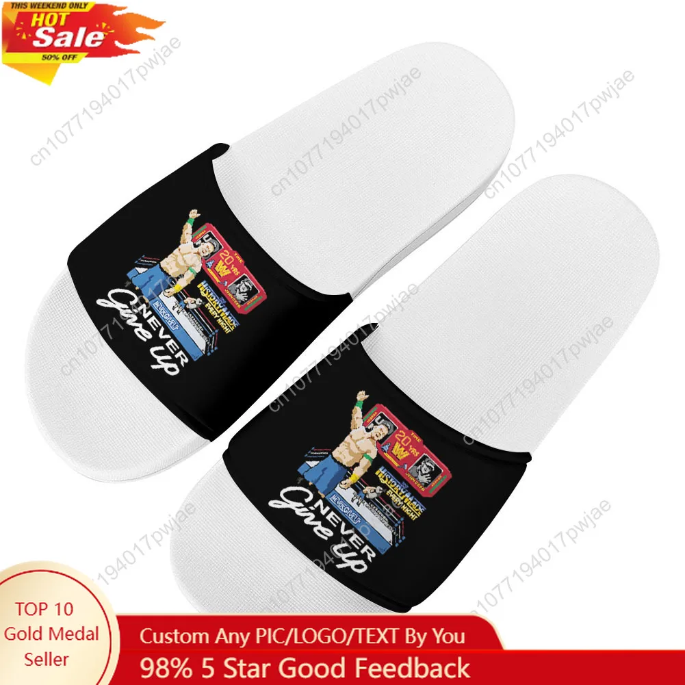 

John Cena 20 Years Never Give Slippers Home Water Shoes Mens Womens Summer Slipper Indoor Outdoor Shower light Pool Sandals