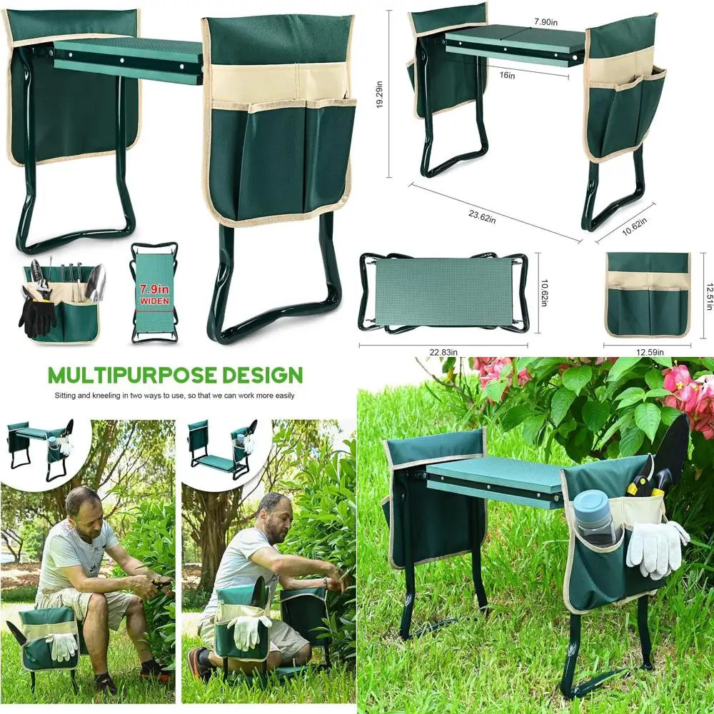 

Улучшенное садовое сиденье с мягкой подушкой, прочный складной табурет для садовников, идеальный подарок для всех возрастов