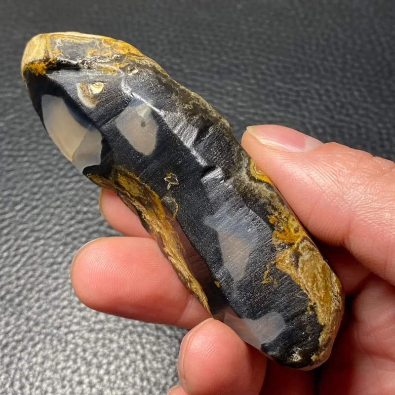 Natural Polished Agate Crystal Wand Unique Pattern Mineral Specimen Decoration