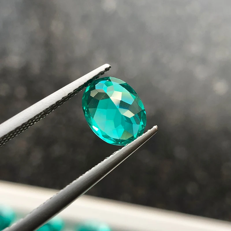 Paraiba-Labor-Saphir in Trillionenform mit VVS1-Zertifikat, Großhandelsdiamant für DIY-Anhänger, Schmuckherstellungsmaterialien, Edelstein – Detail 12